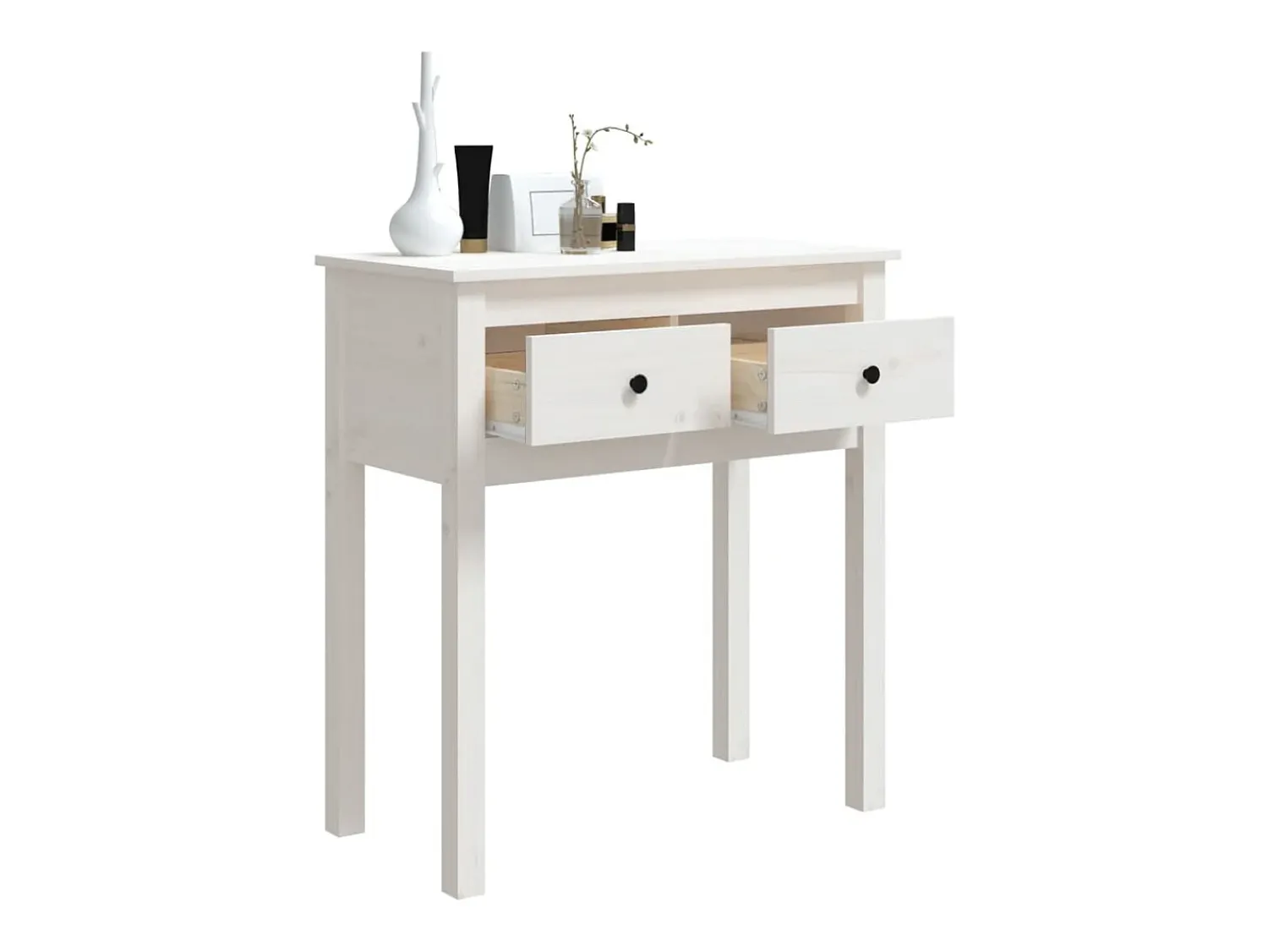 Best Mesa consola 70x35x75 cm pinho maciço PT463582 Branco