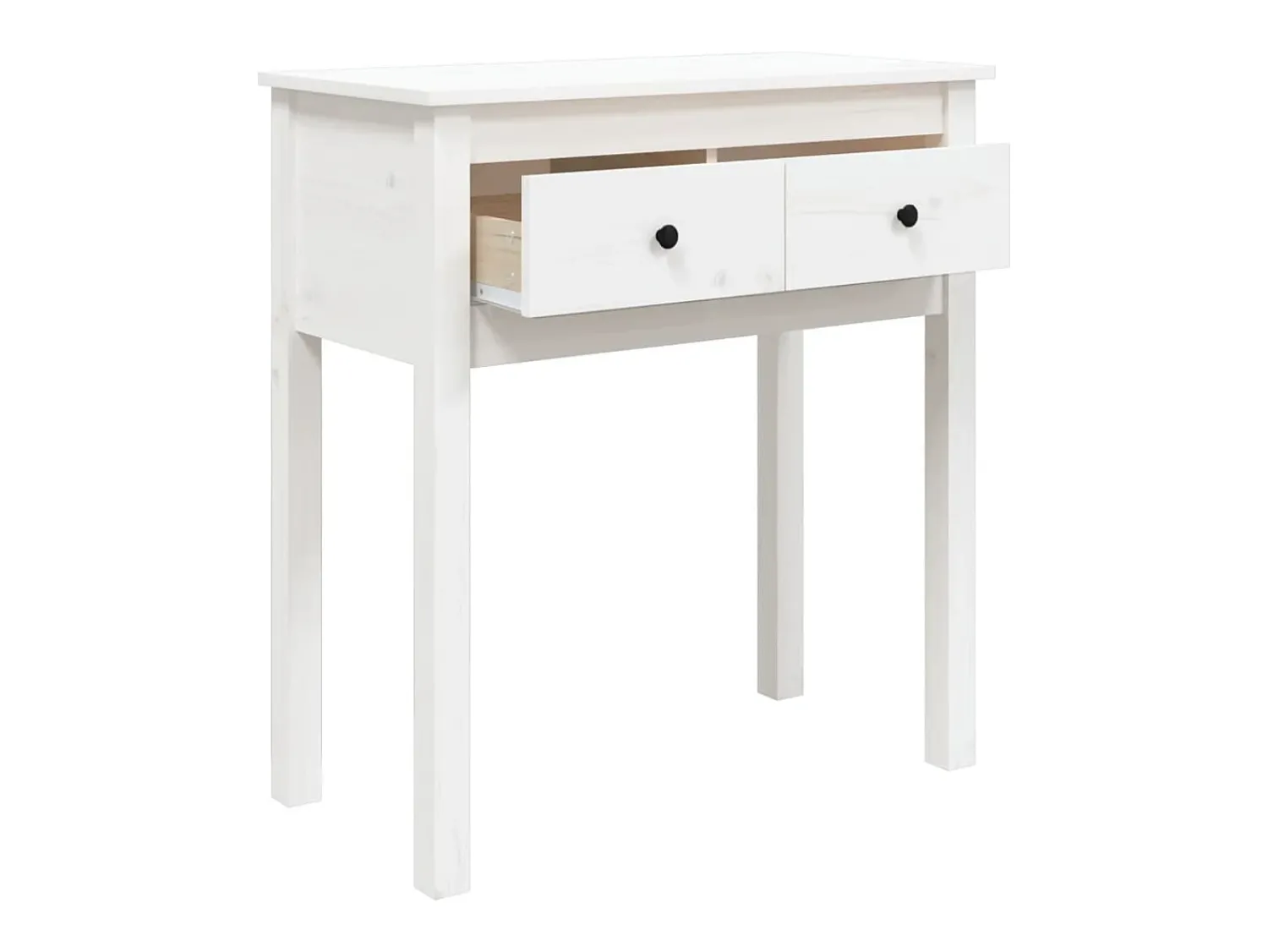 Discount vidaxl Mesa consola 70x35x75 cm pinho maciço Branco