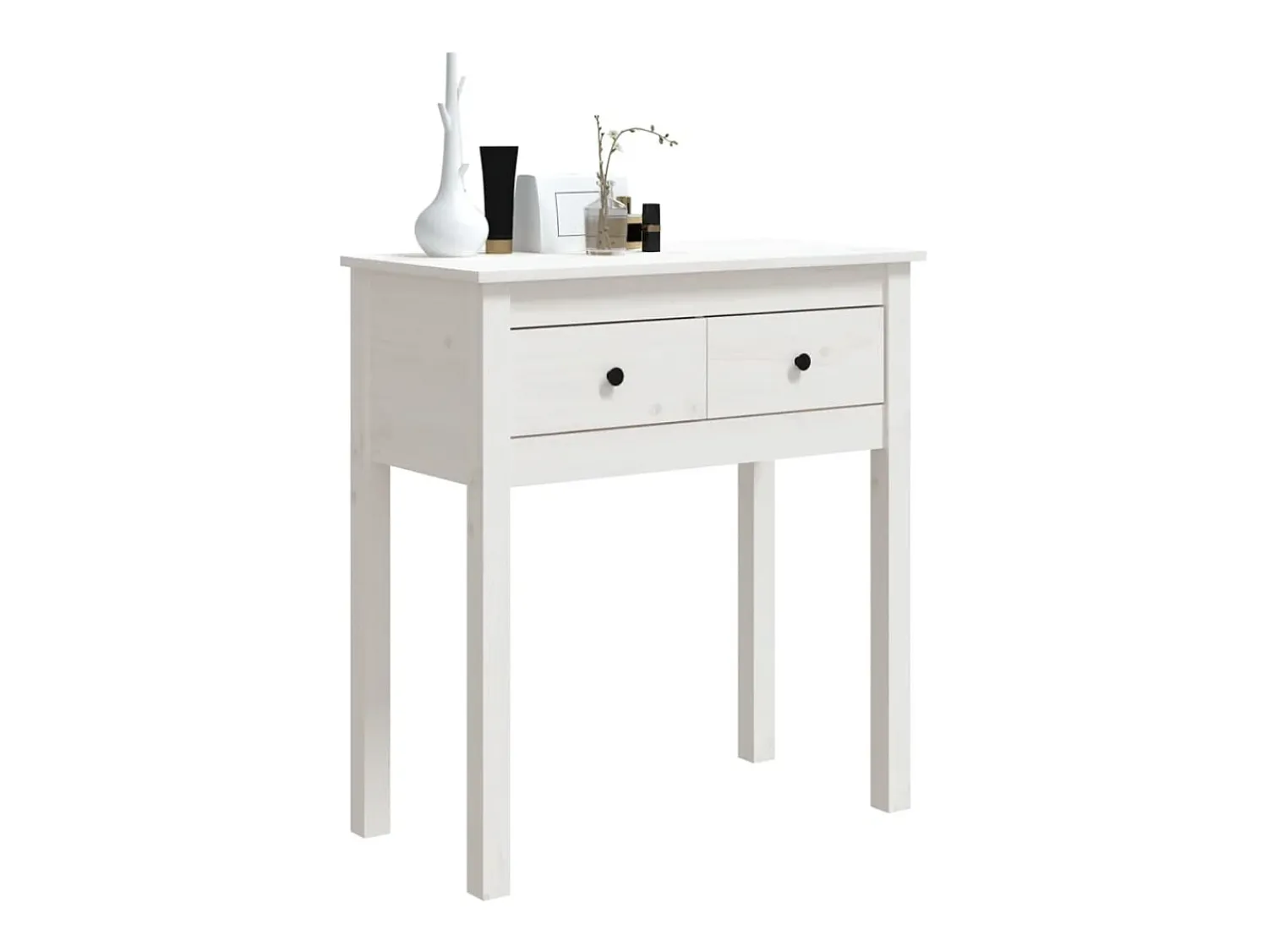 Discount vidaxl Mesa consola 70x35x75 cm pinho maciço Branco