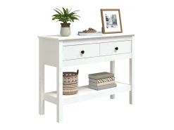 Consola|vidaxl Mesa consola 100x35x75 cm pinho maciço Branco
