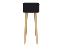 Consola* Mesa consola 80x30x75 cm pinho maciço e vime natural PT540223 Preto