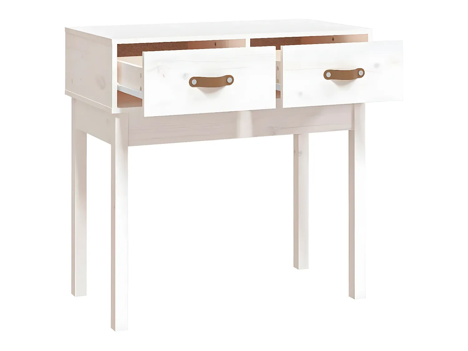 Discount Mesa consola 76,5x40x75 cm pinho maciço PT147016 Branco