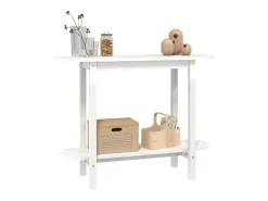 Consola| Mesa consola 110x40x80 cm pinho maciço PT492591 Branco