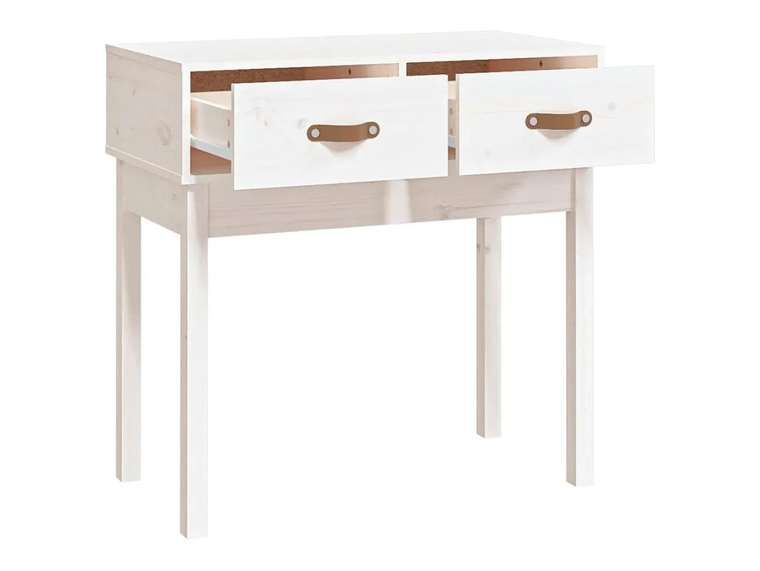 Consola|vidaxl Mesa consola 76,5x40x75 cm pinho maciço Branco