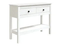 Discount Mesa consola 100x35x75 cm pinho maciço PT542748 Branco