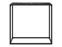 Consola|vidaxl Mesa consola 80x35x75 cm vidro temperado Preto