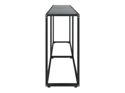 Consola|vidaxl Mesa consola 200x35x75,5 cm vidro temperado Preto