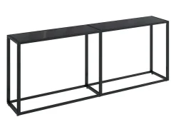 Consola|vidaxl Mesa consola 200x35x75,5 cm vidro temperado Preto