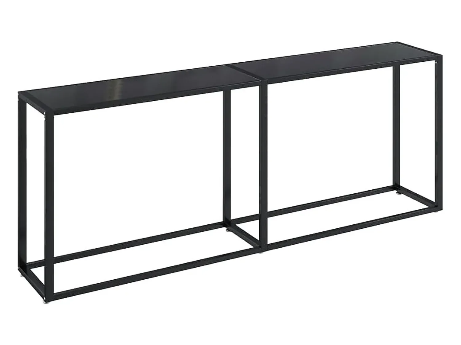 Consola|vidaxl Mesa consola 200x35x75,5 cm vidro temperado Preto