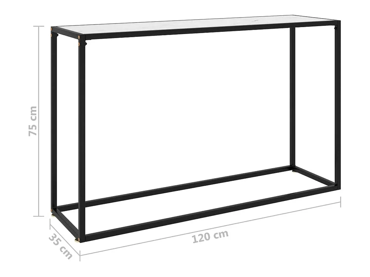 vidaxl Mesa consola 120x35x75 cm vidro temperado^ Consola