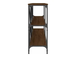 Consola| Mesa consola 180x30x75cm deriv. madeira/ferro carvalho PT499389 Castanho