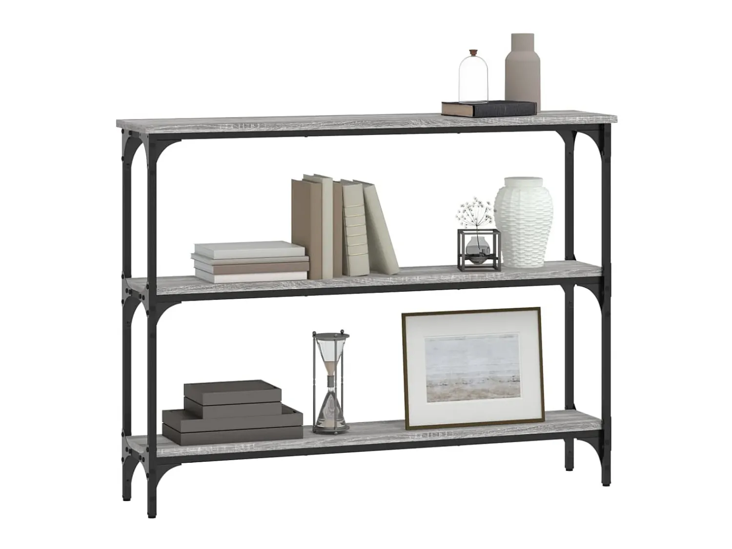 Sale Mesa consola 100x22,5x75cm derivados de madeira sonoma PT893361 Cinzento