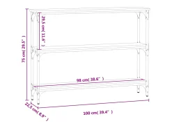 Discount vidaxl Mesa consola 100x22,5x75cm derivados de madeira sonoma Cinzento