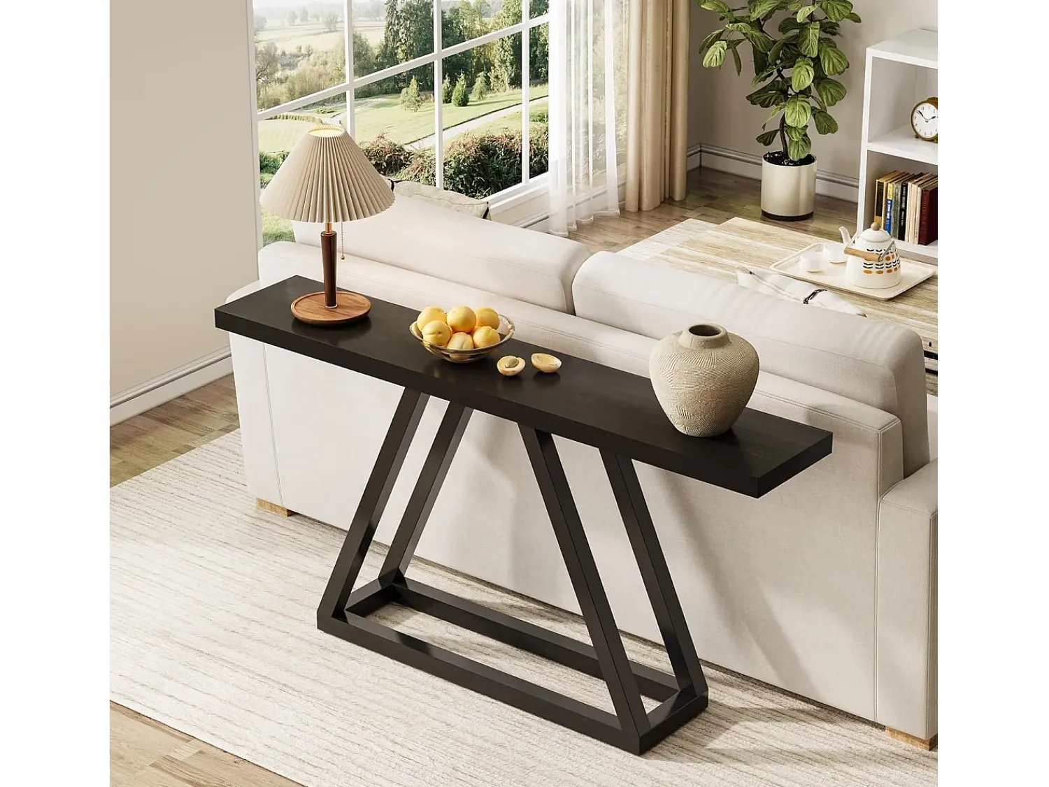 Best Tribesigns Mesa Console Estreita de 160 cm, Mesa para Sofá Longa para Trás do Sofá para Entrada, Corredor, Sala de Estar, Preta Preto