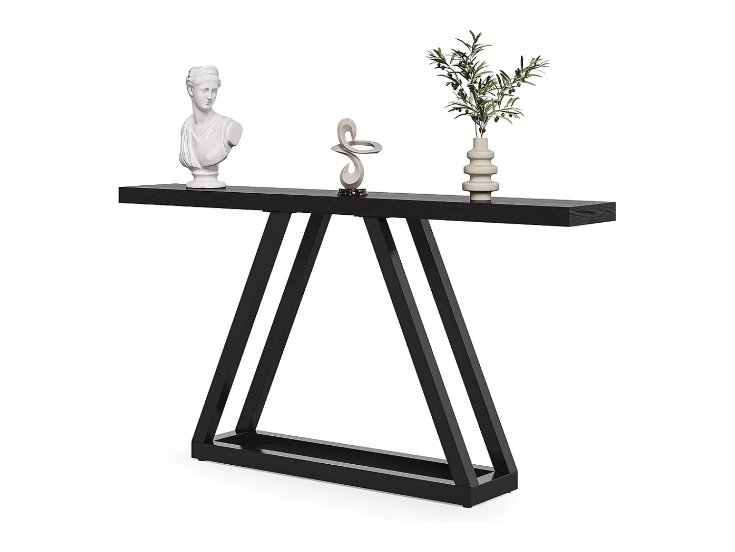 Best Tribesigns Mesa Console Estreita de 160 cm, Mesa para Sofá Longa para Trás do Sofá para Entrada, Corredor, Sala de Estar, Preta Preto