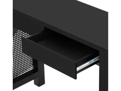 Hot ModernLuxe Mesa console 120x35,5x76,5cm - con 2 gavetas - con tomada de corrente - MDF - Preto