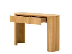 ModernLuxe Mesa console 120x33x76cm - con 2 gavetas - Cantos arredondados - MDF - Natural^ Consola