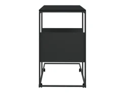 Outlet vidaxl Mesa de apoio c/ rodas 55x36x63,5 cm derivados de madeira Preto