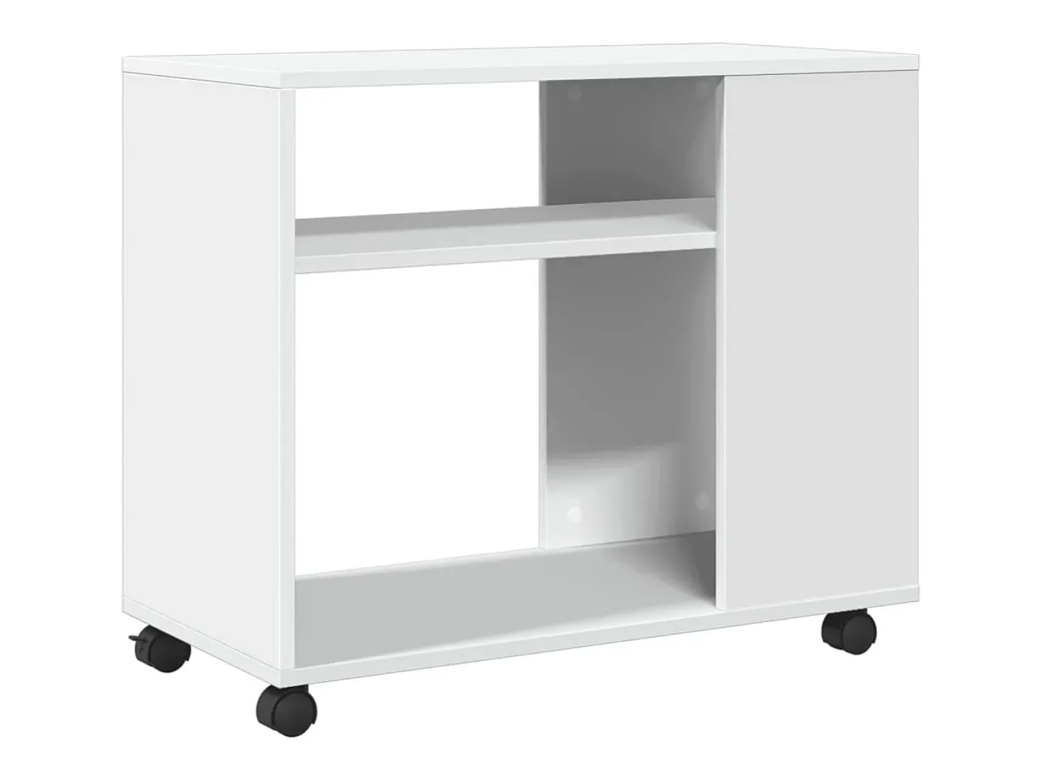 Mesa De Apoio*vidaxl Mesa de apoio c/ rodas 70x35x60 cm derivados de madeira Branco
