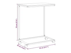 Mesa De Apoio*vidaxl Mesa de apoio c/ rodas 55x35x70 cm derivados de madeira branca Branco