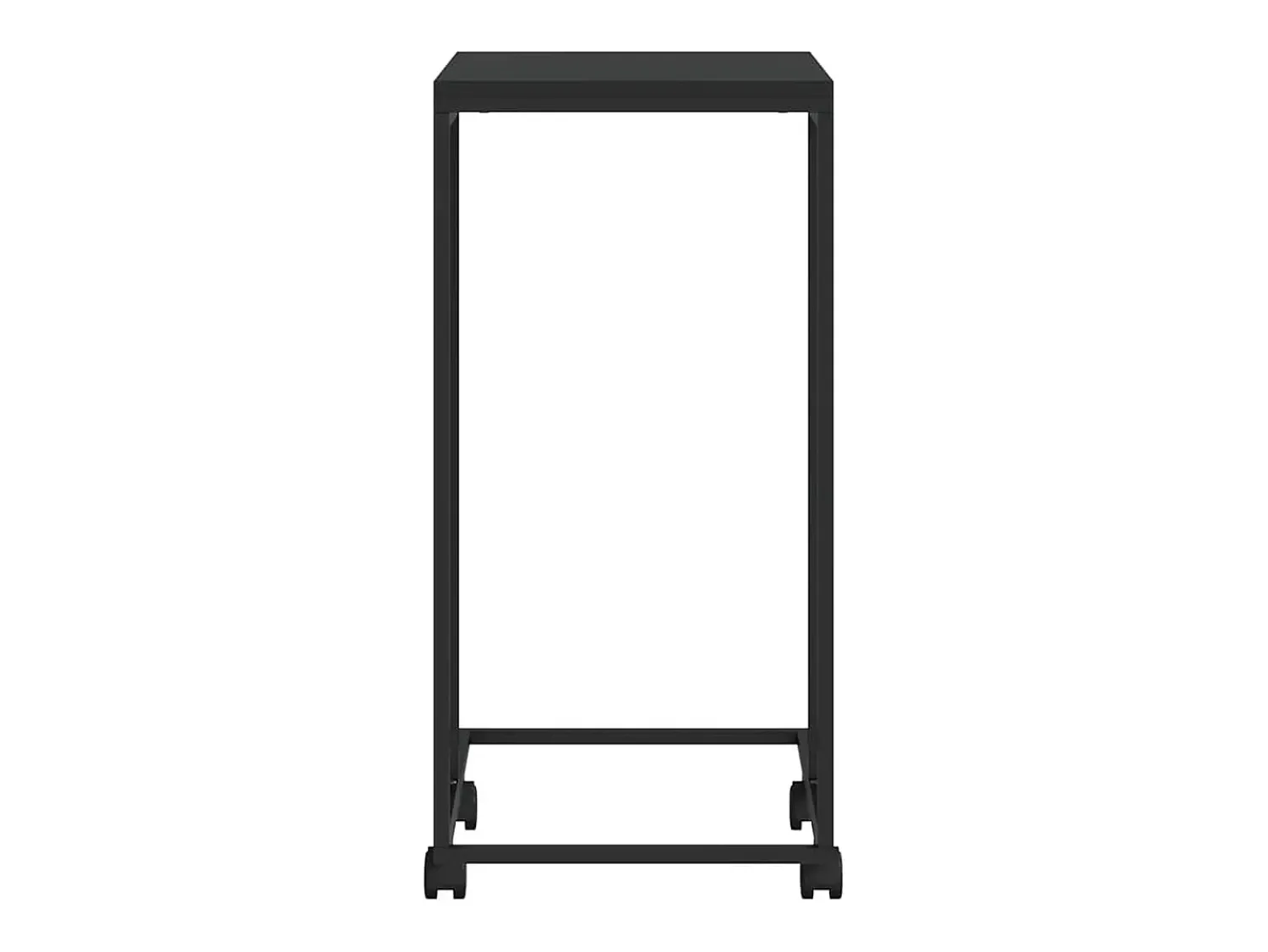 New vidaxl Mesa de apoio c/ rodas 40x30x63,5cm derivados de madeira preta Preto