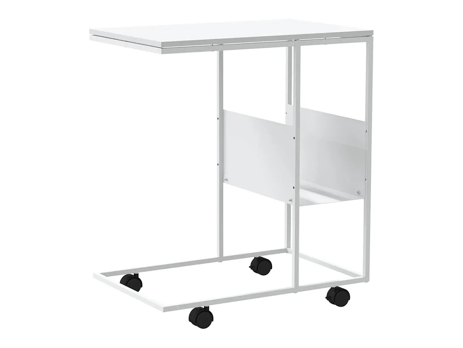 Mesa De Apoio|vidaxl Mesa de apoio c/ rodas 55x36x63,5cm derivados de madeira Branco