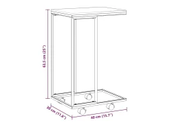 Mesa De Apoio*vidaxl Mesa de apoio c/ rodas 40x30x63,5cm derivados de madeira branca Branco