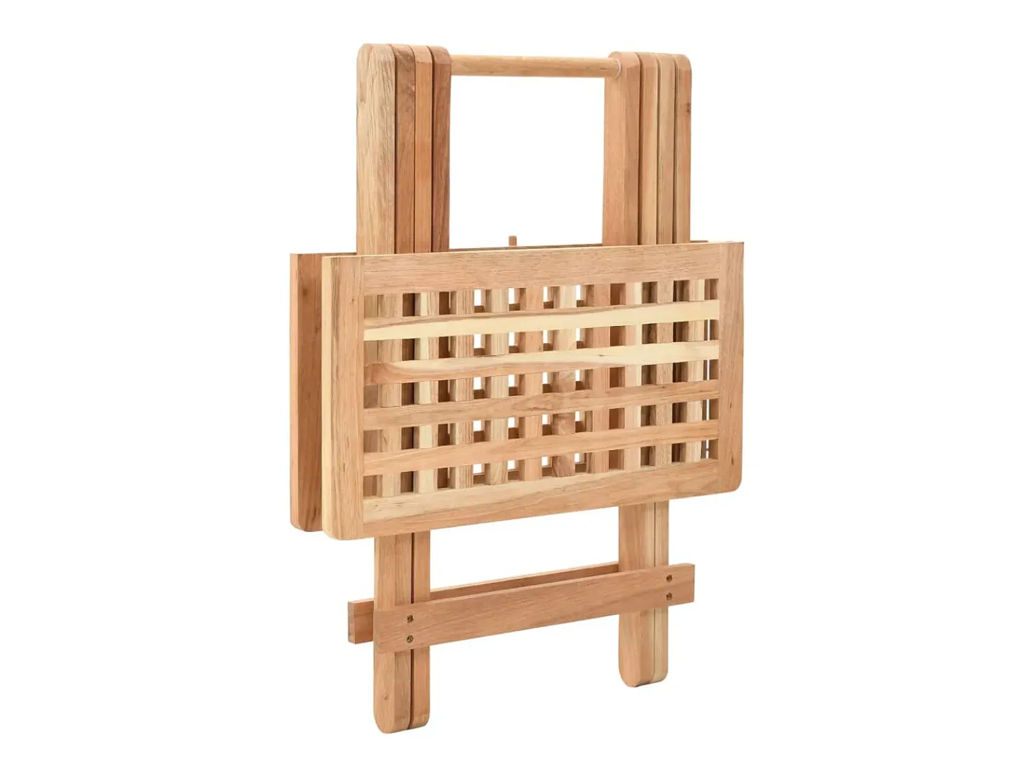 New vidaxl Mesa de apoio dobrável madeira de nogueira maciça 50x50x49 cm Bege