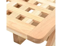 New vidaxl Mesa de apoio dobrável madeira de nogueira maciça 50x50x49 cm Bege