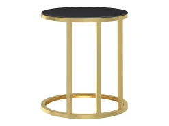 Sale vidaxl Mesa de apoio dourada e vidro temperado preto 45 cm Dourado