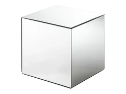 Clearance Vente-unique Mesa de apoio em espelho com estrutura em MDF, forma cúbica cor prateada CUBIX de Pascal Morabito Prateado