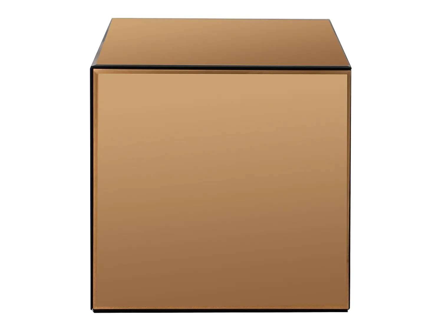 New Vente-unique Mesa de apoio em espelho fumê e MDF - Marrom - CUBIX Castanho