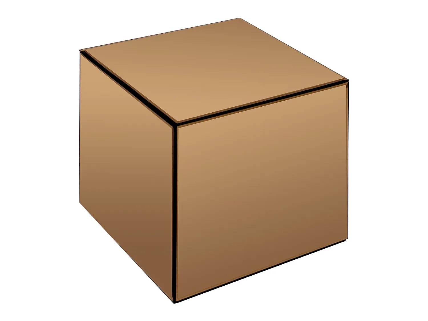 New Vente-unique Mesa de apoio em espelho fumê e MDF - Marrom - CUBIX Castanho