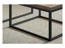 Discount Meublorama Mesa de apoio estilo industrial HELLINGTON com efeito de carvalho envelhecido - Mesa de centro - Conjunto de 3 peças Castanho