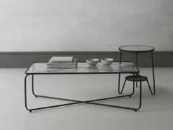 Mesa De Apoio| Mesa de apoio metálica com vidro Preto