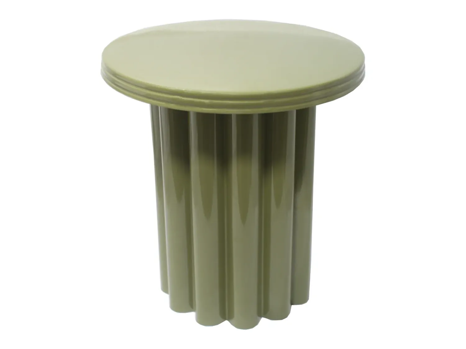 Mesa De Apoio|Vente-unique Mesa de apoio redonda em metal de cor verde - BALIA Caqui