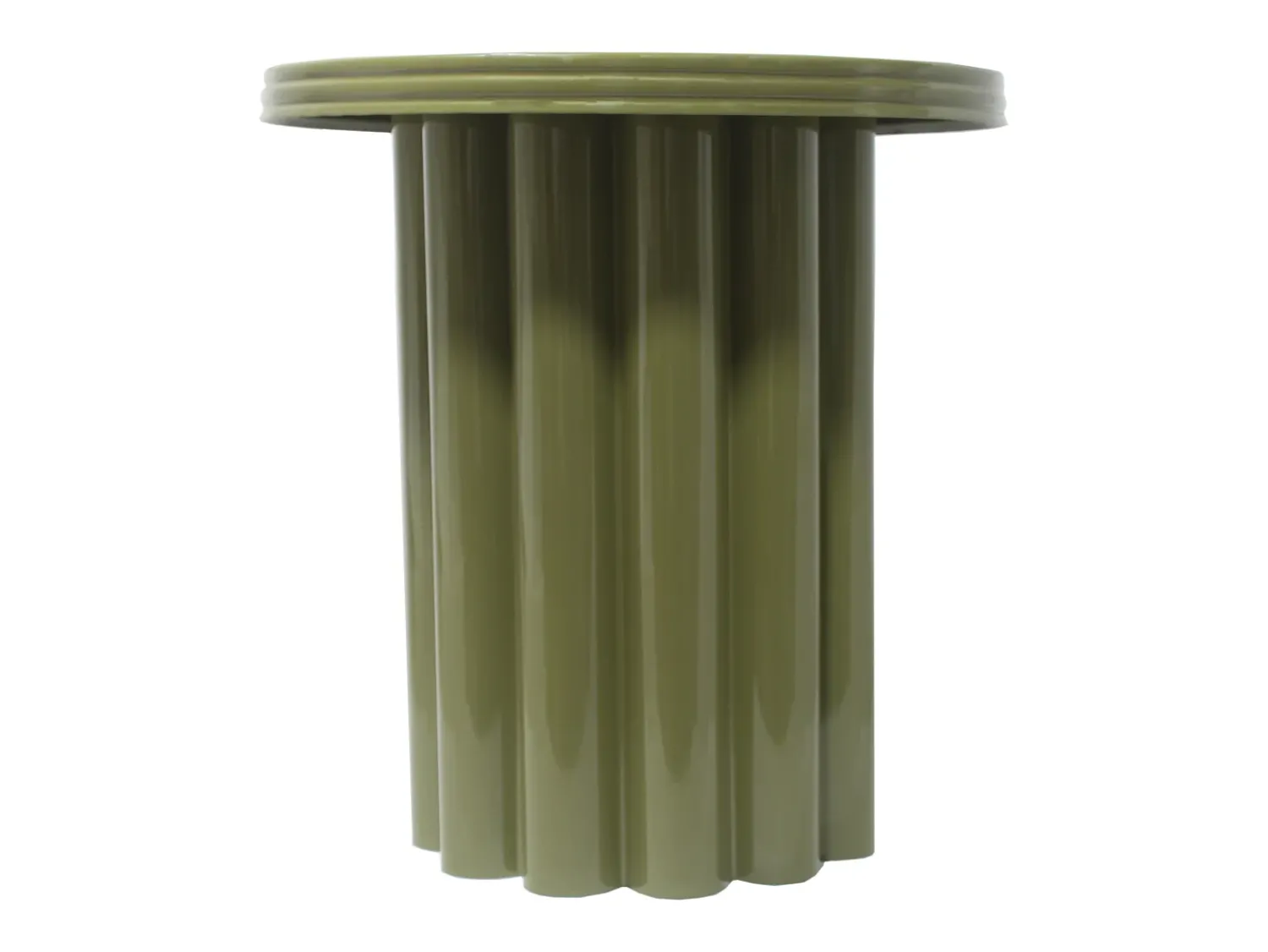 Mesa De Apoio|Vente-unique Mesa de apoio redonda em metal de cor verde - BALIA Caqui