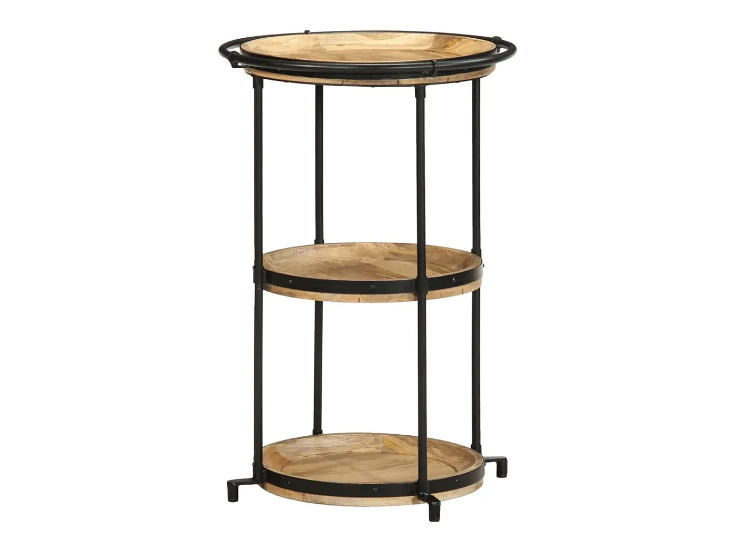 Mesa De Apoio*vidaxl Mesa de apoio Ø55x83 cm madeira de mangueira maciça Natural claro