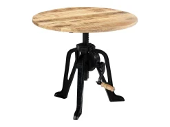 Mesa De Apoio*vidaxl Mesa de apoio 60x(46-63) cm mangueira maciça e ferro fundido Castanho