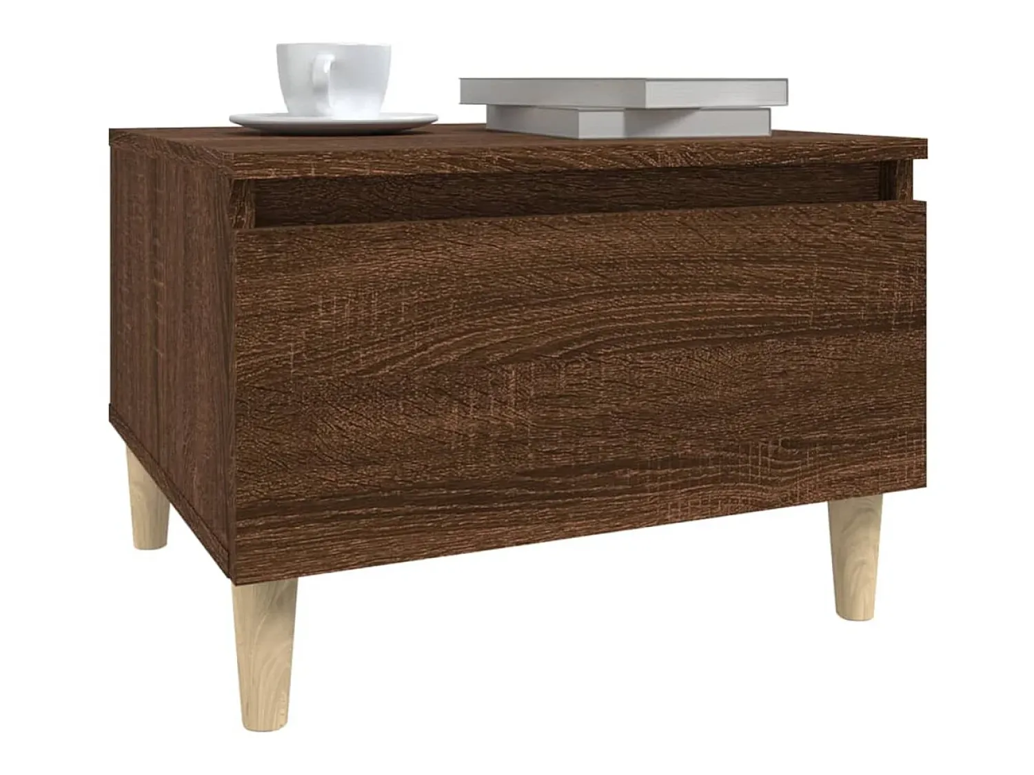 Mesa De Apoio*vidaxl Mesa de apoio 50x46x35 cm derivados madeira carvalho castanho Natural claro