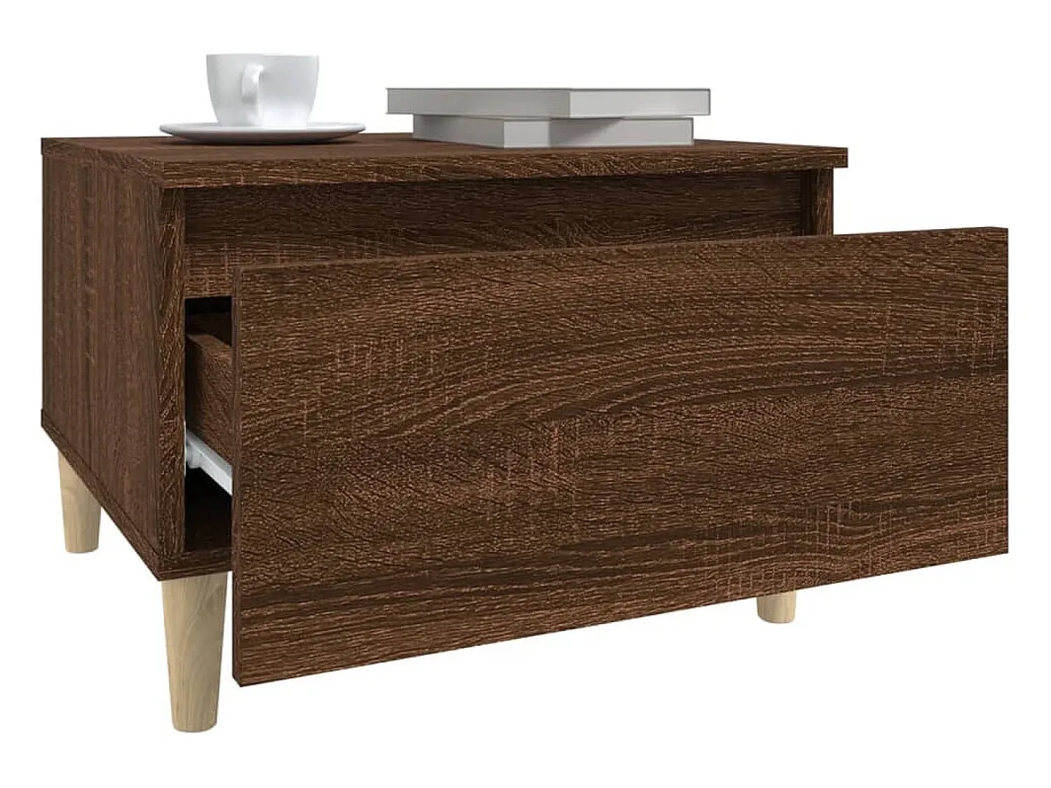Mesa De Apoio*vidaxl Mesa de apoio 50x46x35 cm derivados madeira carvalho castanho Natural claro