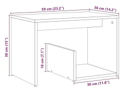 Best vidaxl Mesa de apoio 59x36x38 cm derivados madeira carvalho artisiano Natural claro