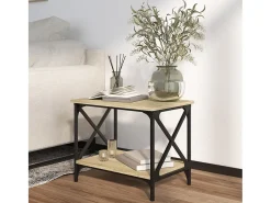 Mesa De Apoio* Mesa de apoio 55x38x45 cm derivados de madeira carvalho sonoma PT130889 Castanho