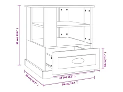 Mesa De Apoio|vidaxl Mesa de apoio 50x50x60 cm derivados de madeira sonoma Cinzento