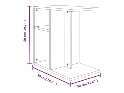 Mesa De Apoio|vidaxl Mesa de apoio 50x30x50 cm derivados de madeira sonoma Cinzento