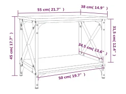 vidaxl Mesa de apoio 55x38x45 cm derivados de madeira carvalho sonoma^ Mesa De Apoio