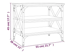 vidaxl Mesa de apoio 55x38x45 cm derivados de madeira Preto