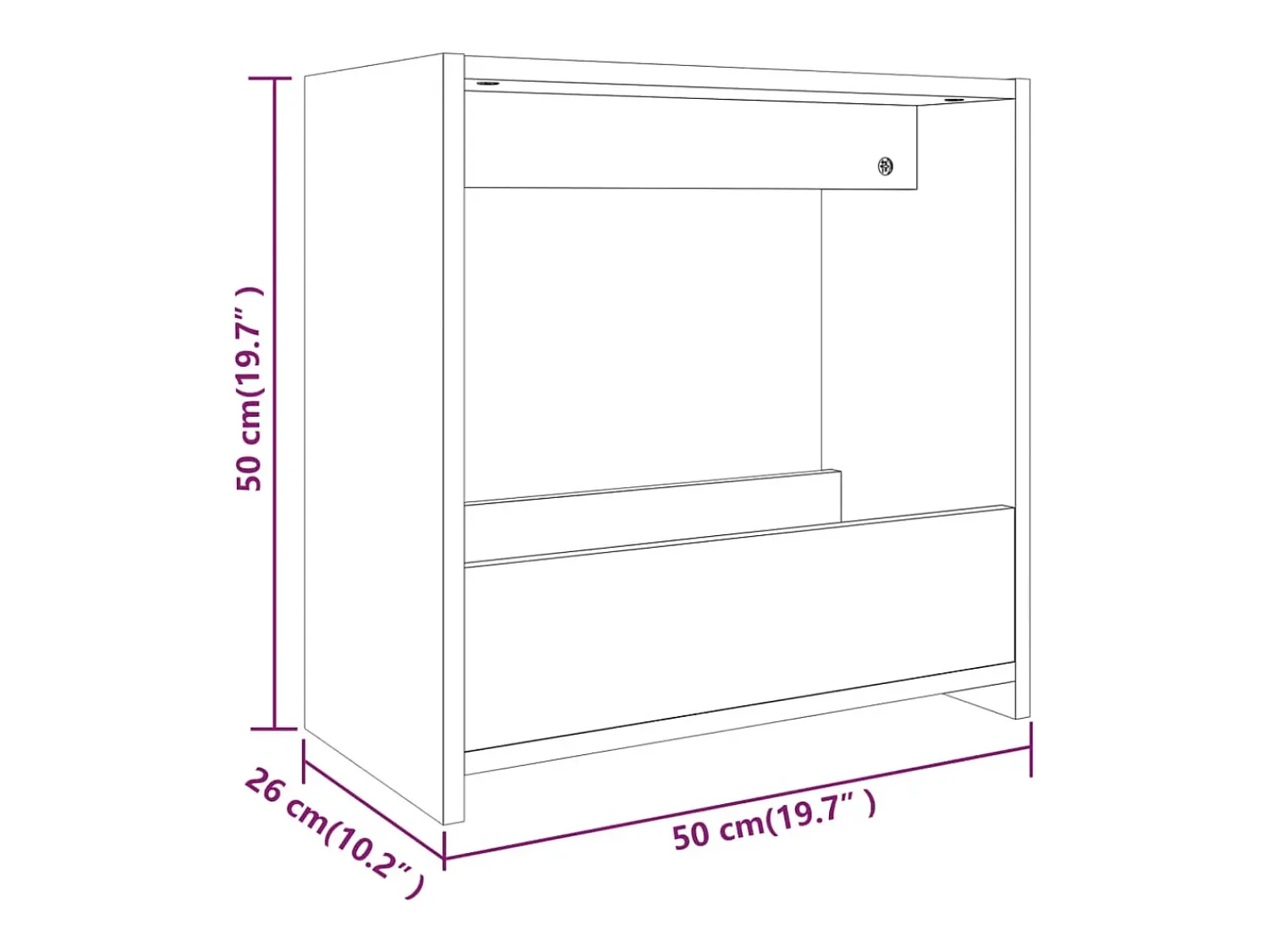 Mesa De Apoio*vidaxl Mesa de apoio 50x26x50 cm derivados madeira carvalho castanho Natural claro