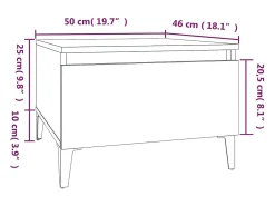 Mesa De Apoio|vidaxl Mesa de apoio 50x46x35 cm derivados de madeira carvalho sonoma Natural claro