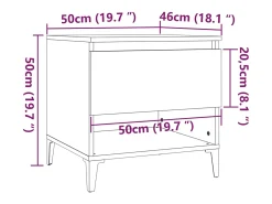 Clearance vidaxl Mesa de apoio 50x46x50 cm derivados madeira carvalho castanho Natural claro